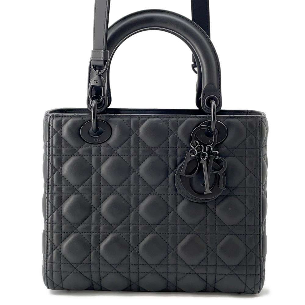 Christian Dior handbag Lady Cannage shoulder bag Black